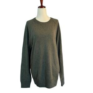 NWT AE American Eagle 100% Cashmere Sweater Pullover Boyfriend Dark Green L $248